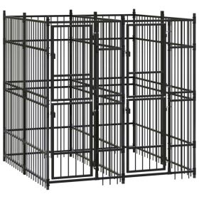 Black Powder-coated steel Large Durable Dog Kennel