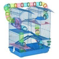 18.5inch  5 Tier Hamster Cage With Tubes And Tunnels (Option: Sky Blue 550x480x180 mm)