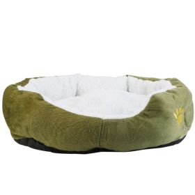 Pet Dog Bed Soft Warm Fleece Puppy Cat Bed Dog Cozy Nest Sofa Bed Cushion For S/M Dog (Option: SmallPetSoftBedGreen)