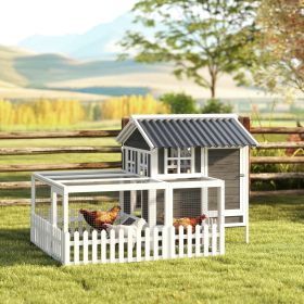 Chicken Coop with Run for 1-2 Chickens (Option: Dark Gray-1095x890x190 mm)