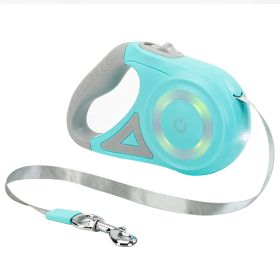 16FT Retractable Dog Leash Extendable Pet Leash Dog Walking Leash with Flashlight RGB Light 2 Rolls of Waste Bags Dispenser Fit for 66-110lbs (Option: DogLeashGreen)