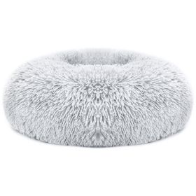 Pet Dog Bed Soft Warm Fleece Puppy Cat Bed Dog Cozy Nest Sofa Bed Cushion For S/M Dog (Option: PetCalmingBedGrayL)