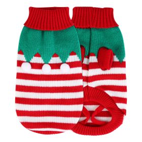 Pet Christmas Turtleneck Sweater Dog Cat Christmas Clothes Snowman Stripes Costume Winter Holiday Sweater for Small Medium Kitten Puppy Cats Dogs (Option: PetSweaterFurballL)