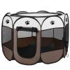 Portable Foldable Pet Tent Exercise Pen Kennel Removable Zipper Top and Bottom Water Resistant Indoor Outdoor Use For Dogs Cats Other Pets
