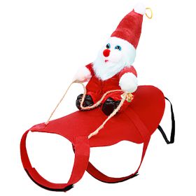 Pet Christmas Costumes Red Winter Coat for Dog Riding Santa Claus with Bell Clothes New Year Outfit Cosplay Costumes Party Dress Up For Cats (Option: PetClothesM)