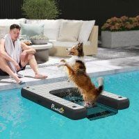 Inflatable Dog Boat Ramp Up To 286 Lbs (Option: Gray 640x310x260 mm)