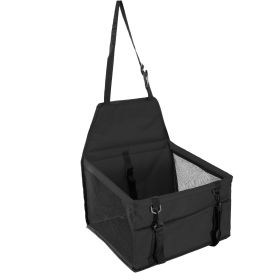 Dog Booster Car Seat Foldable Dog Booster Seat Pet Travel Carrier w/ Clip-on Safety Leash Zipper Storage Pocket for Small Medium Pets Up to 20Lbs (Option: PetTravelCarrierBlack)