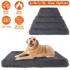 Dog Bed Soft Plush Cushion Cozy Warm Pet Crate Mat Dog Carpet Mattress with Long Plush for S/M Dogs