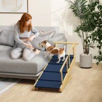 Dog Ramp With Removable Guardrails (Option: Natural Wood 1085x465x140 mm)