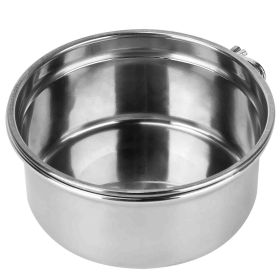 Stainless Steel Dog Bowl Pets Hanging Food Bowl Detachable Pet Cage Food Water Bowl with Clamp Holder (Option: HangOnBowFeederM)
