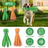 2Pcs Squeaky Dog Toys No Stuffing Crinkle Plush Octopus Dog Teething Toy Interactive Dog Toy Dog Training Toy For Puppy Small Medium Large Dog